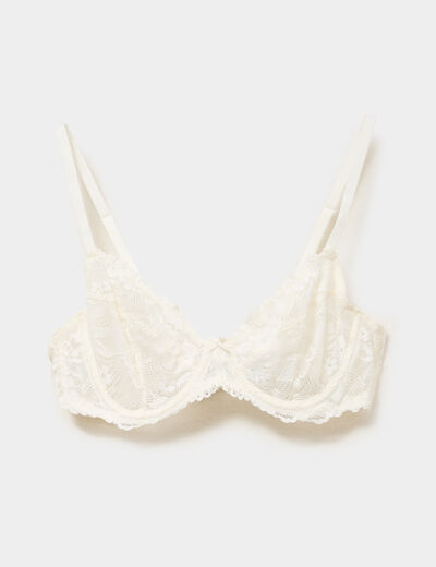 Soutien-gorge embo&icirc;tant dentelle blanc femme