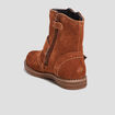 Bottes en cuir empiècement coeur camel fille