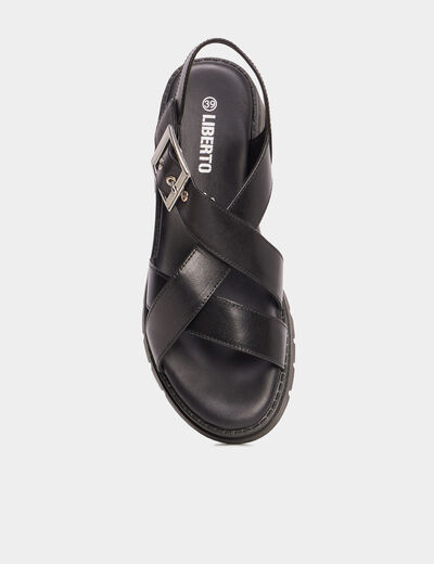 Sandales en cuir Liberto noir femme