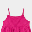 Robe broderie anglaise &agrave; bretelles coton rose fushia fille