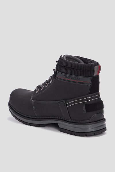 Bottines plates Trappeur noir homme