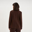 Blazer col tailleur manches longues marron fonc&eacute; femme