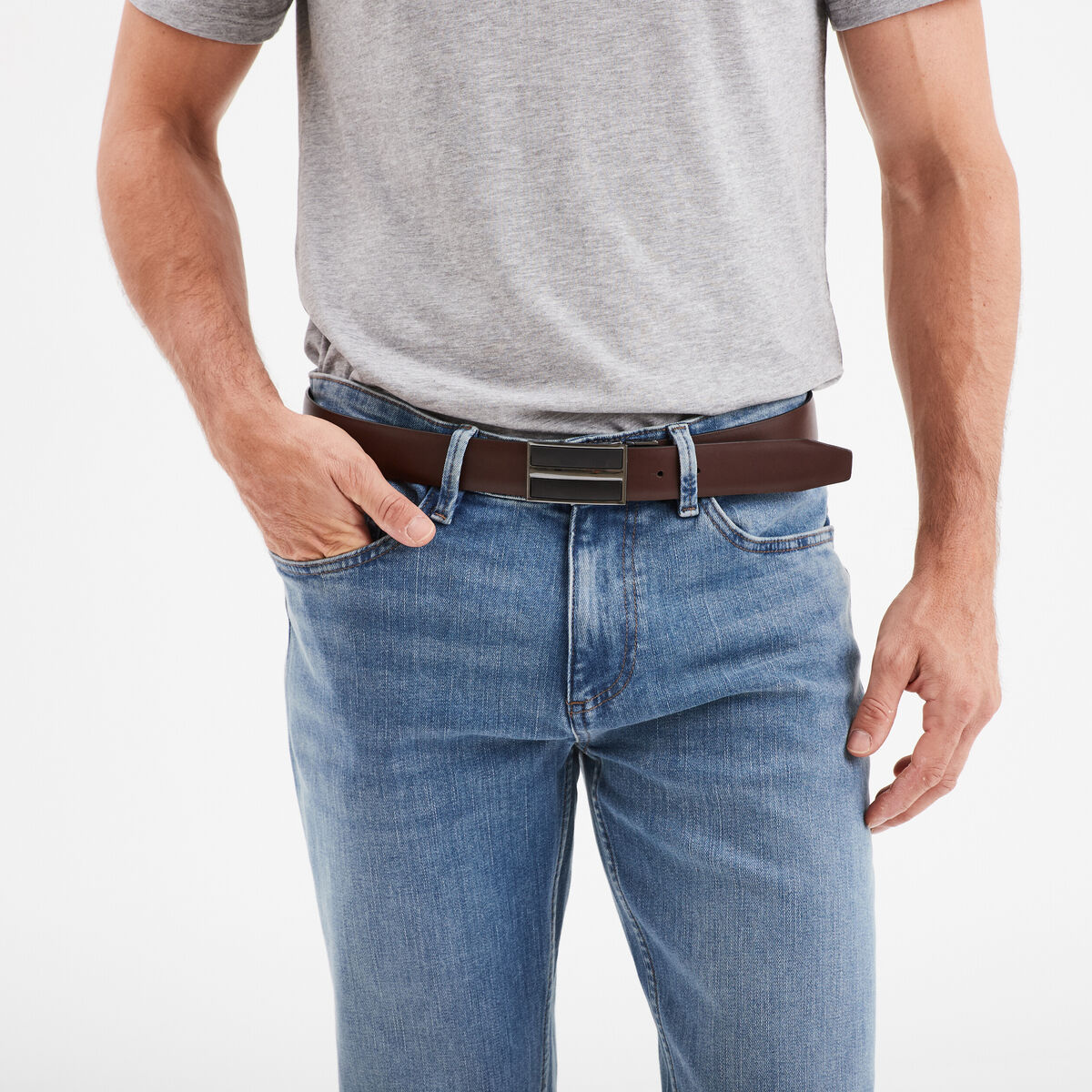 Ceinture r&eacute;versible noir homme