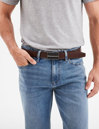 Ceinture r&eacute;versible noir homme
