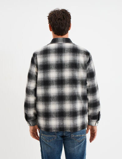 Surchemise 1 poche manches longues gris fonc&eacute; homme