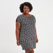 Chemise de nuit manches courtes noir femme grande taille