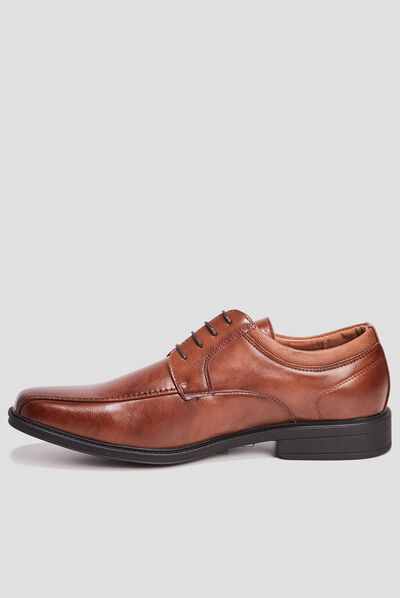 Derbies à lacets à bout carré marron homme