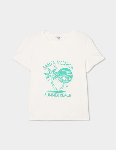 T-shirt manches courtes coton blanc femme