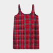 Robe chasuble courte droite rouge femme