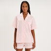 Ensemble pyjama chemise et short ecru femme