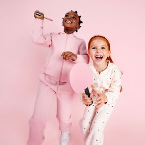 Pantalon de jogging droit rose clair fille