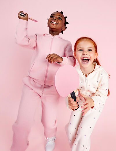 Pantalon de jogging droit rose clair fille