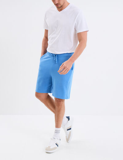 Short de jogging en molleton bleu homme