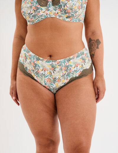 Shorty microfibre blanc femme grande taille