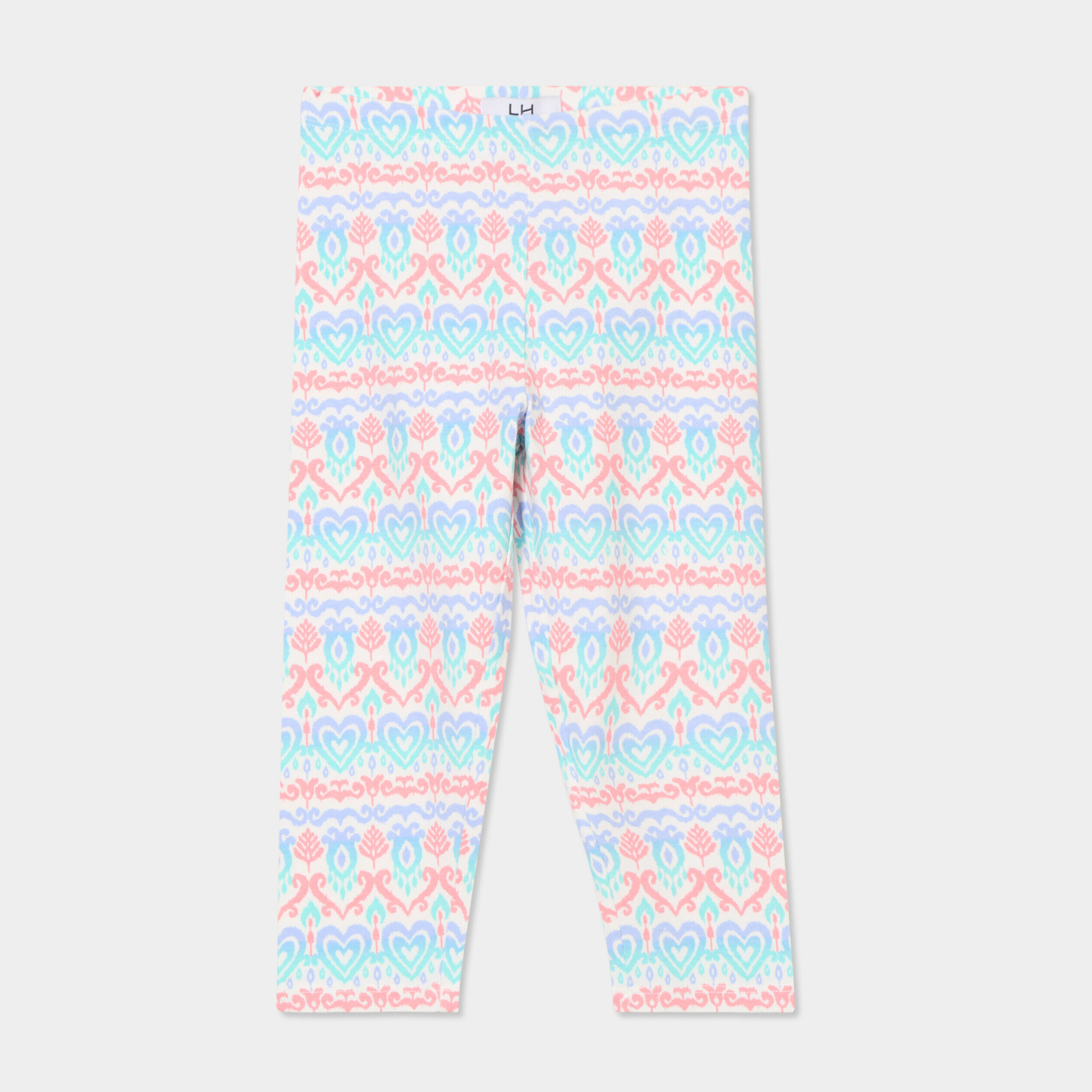 Legging 3/4 élastiqué coton ecru fille LH