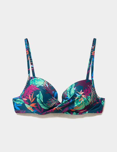 Haut de maillot de bain push up armatur&eacute; bleu p&eacute;trole femme