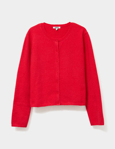 Gilet boutonné manches longues Creeks rouge femme