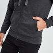 Sweat zippé molleton à capuche gris foncé homme