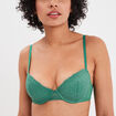 Soutien-gorge push up micro dentelle vert menthe femme