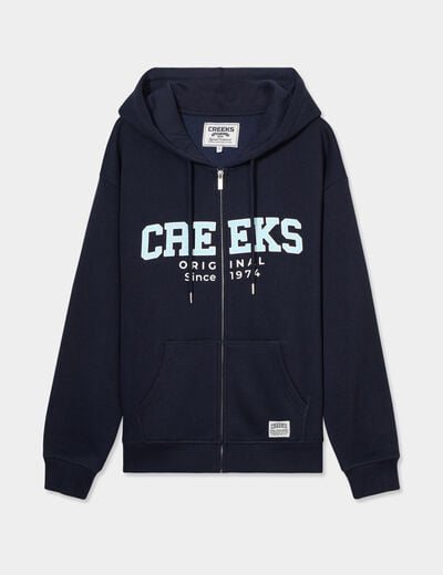 Sweat zippé à capuche Creeks Original bleu marine femme