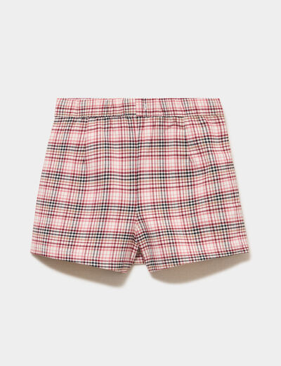 Jupe-short taille &eacute;lastiqu&eacute;e rose fille
