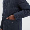 Parka mi-longue doubl&eacute;e &agrave; capuche bleu fonc&eacute; homme