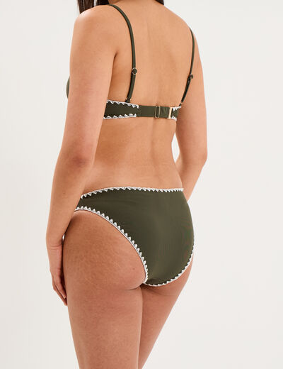 Bas de maillot de bain vert kaki femme