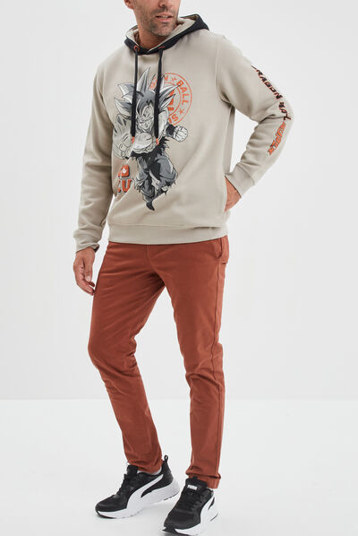 Sweat à capuche hoodie Dragon Ball Z gris homme