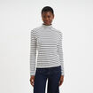 T-shirt ajust&eacute; col montant ecru femme