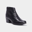 Bottines en cuir &agrave; talons 4 cm noir femme