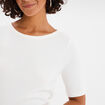 T-shirt col rond manches courtes coton blanc femme