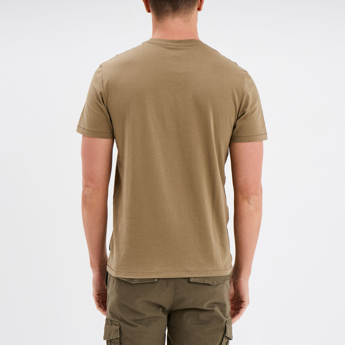 T-shirt manches courtes coton Liberto vert kaki homme