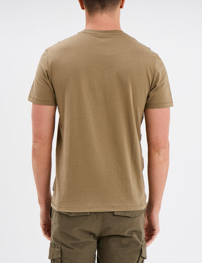 T-shirt manches courtes coton Liberto vert kaki homme