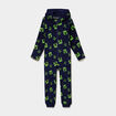 Combinaison pyjama velours Minecraft bleu marine gar&ccedil;on