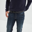 Ceinture avec boucle carr&eacute;e noir homme
