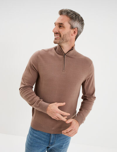 Pull camionneur manches longues gris homme