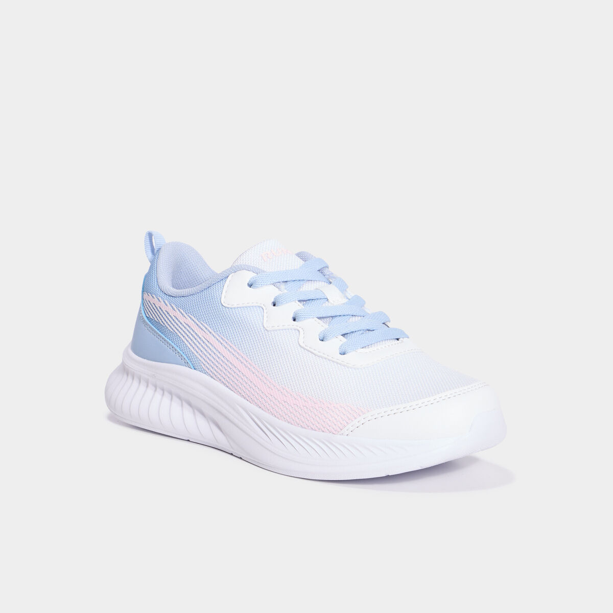 Baskets running &agrave; lacets blanc fille