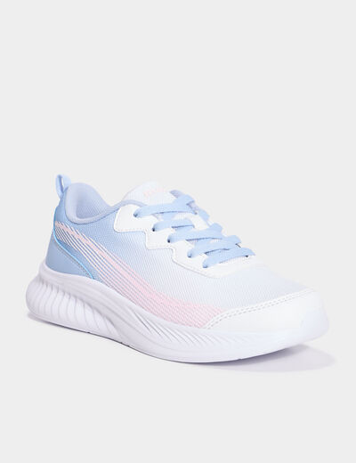 Baskets running &agrave; lacets blanc fille
