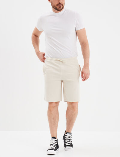 Short de jogging droit Liberto ecru homme