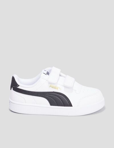 Tennis basses à scratchs Puma Shuffle blanc garçon
