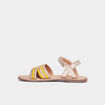 Sandales tressées en cuir Creeks jaune or fille