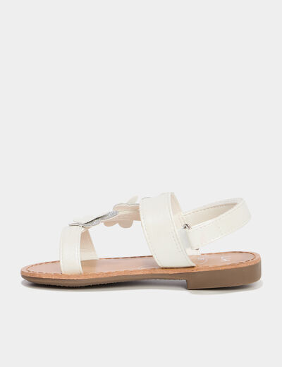 Sandales papillons pailletés blanc fille