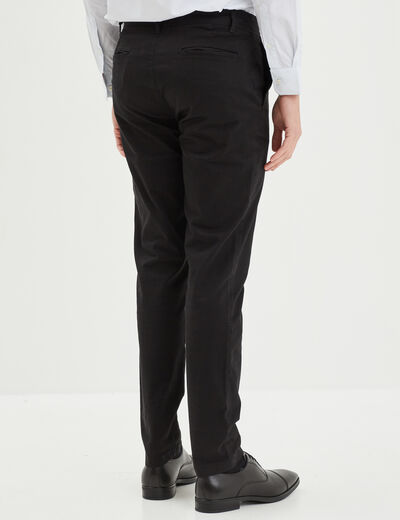 Pantalon chino slim coton noir homme