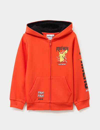 Sweat zippé à capuche Pokémon Pikachu orange garçon