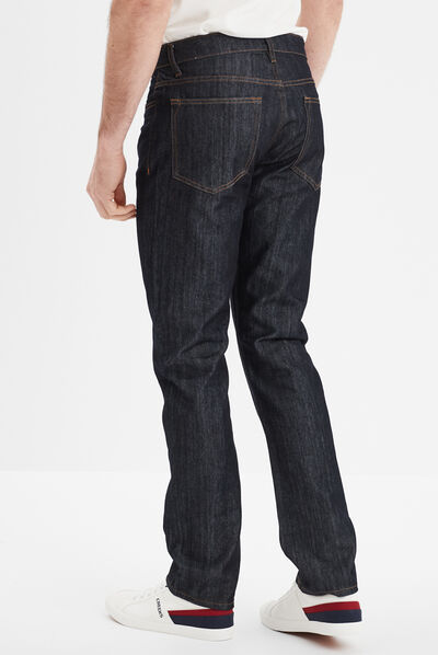 Jeans straight coupe droite denim brut homme