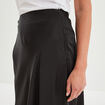 Jupe midi satinée évasée noir femme