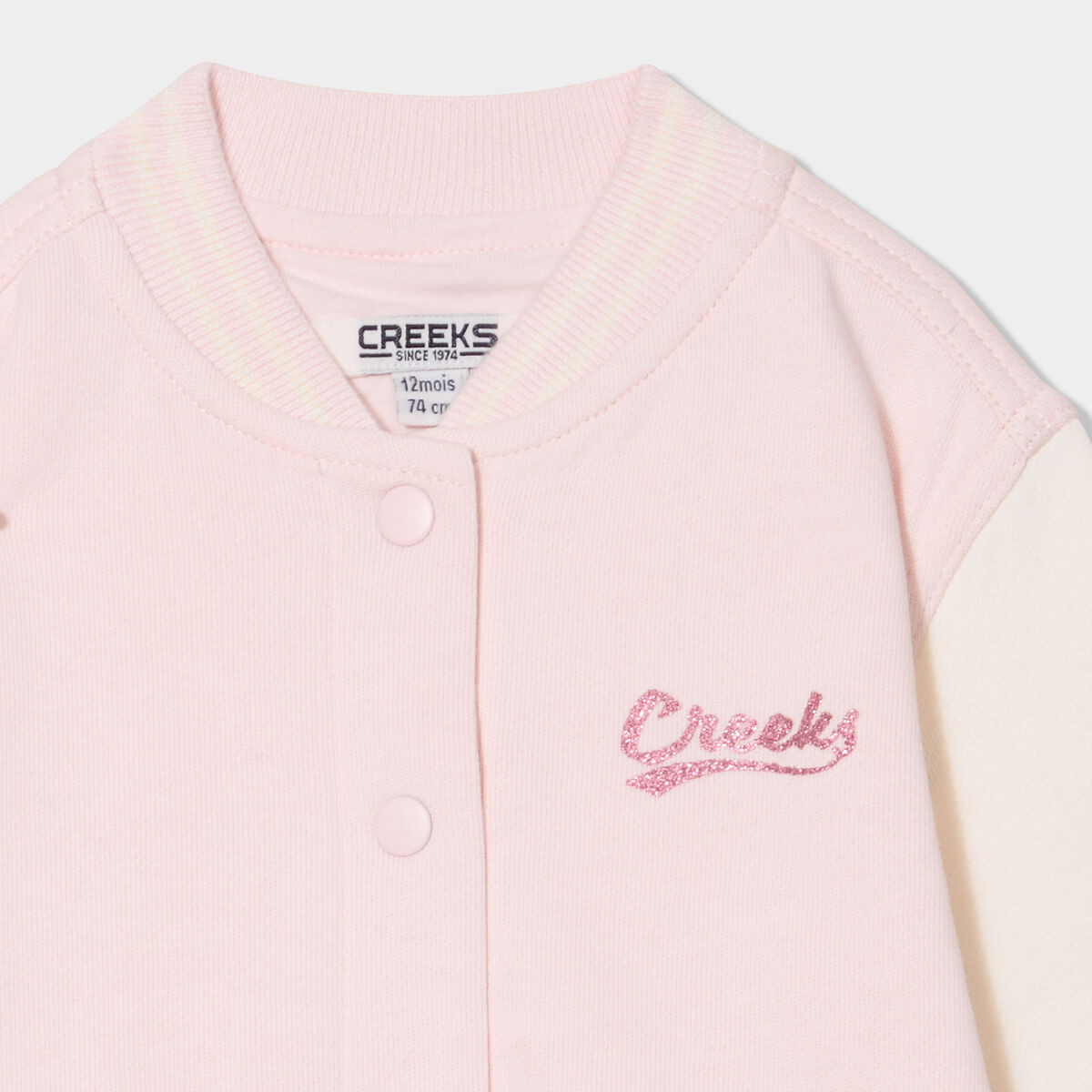 Veste teddy boutonnée rose clair bébé fille