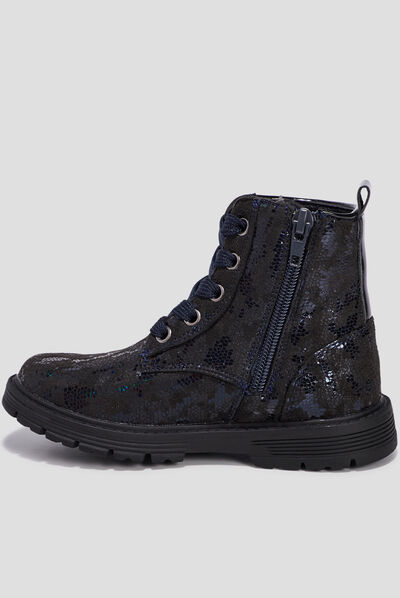 Bottines à paillettes bleu marine fille