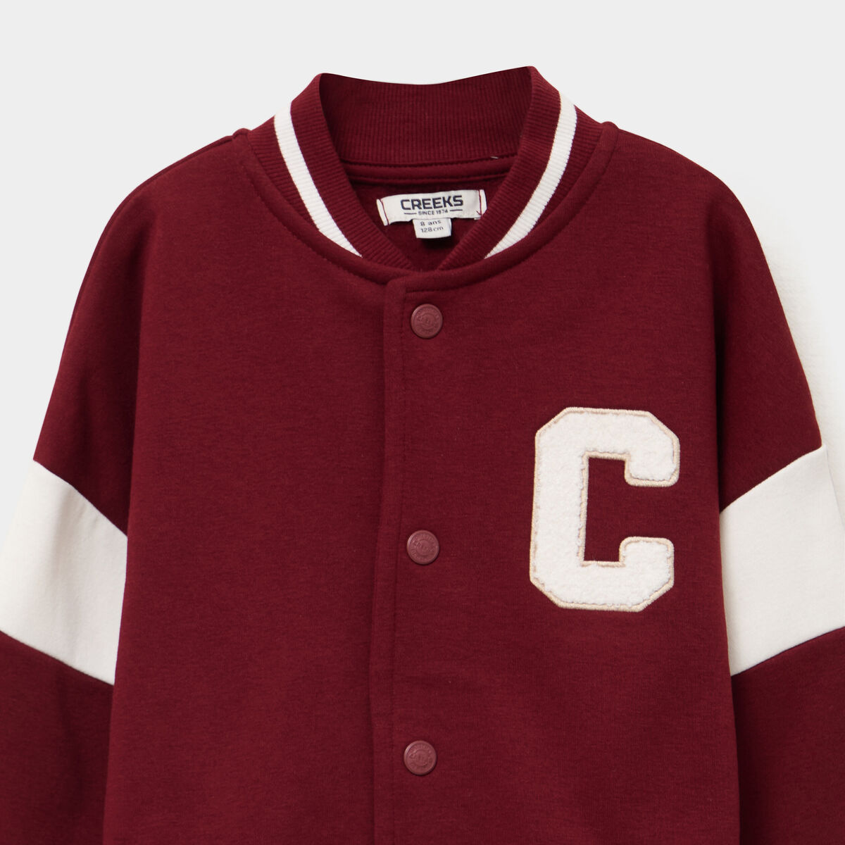 Gilet boutonné col teddy bordeaux garçon