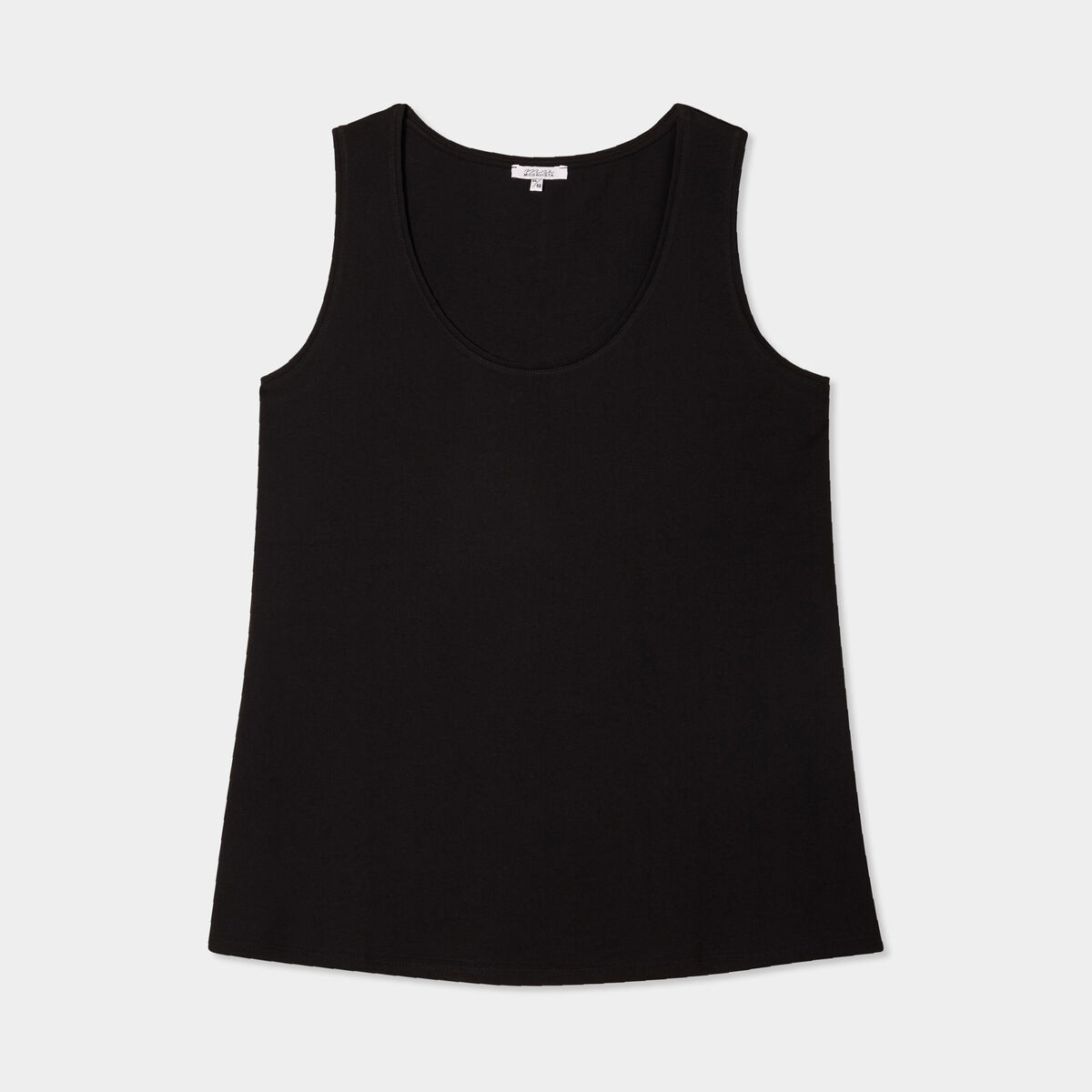 Débardeur ajusté sans manches coton noir femme grande taille